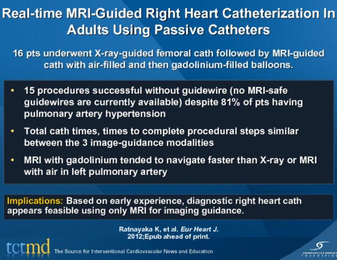 Real-time MRI-Guided Right Heart Catheterization In Adults Using Passive Catheters