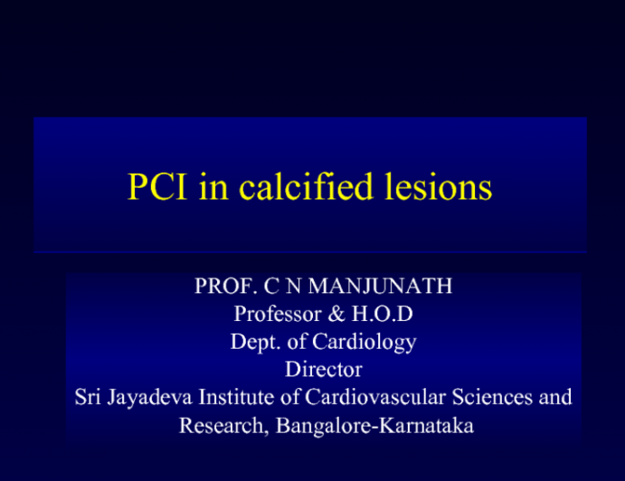 PCI in Calcified Lesions