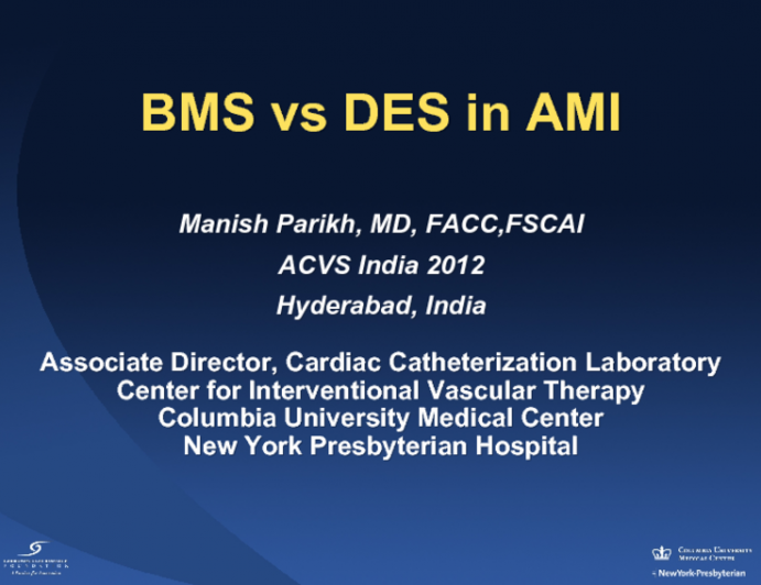 BMS vs DES in AMI