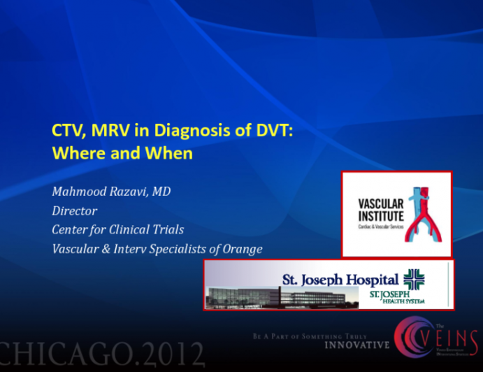 CTV, MRV in Diagnosis of DVT: Where and When