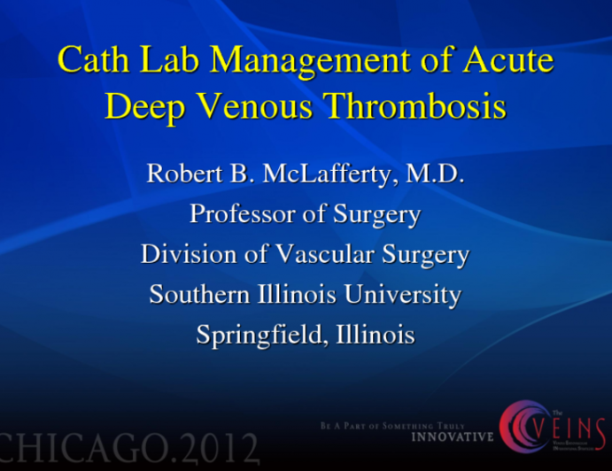 Cath Lab Management of Acute Deep Venous Thrombosis