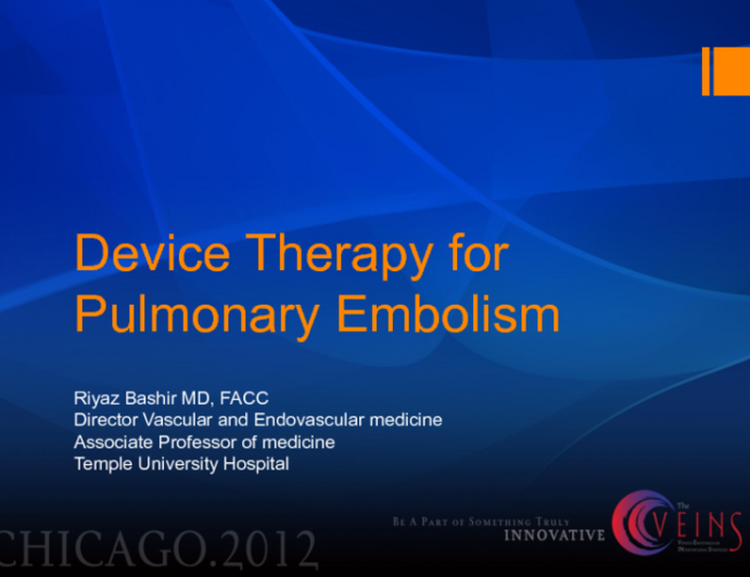 Device Therapy for Pulmonary Embolism