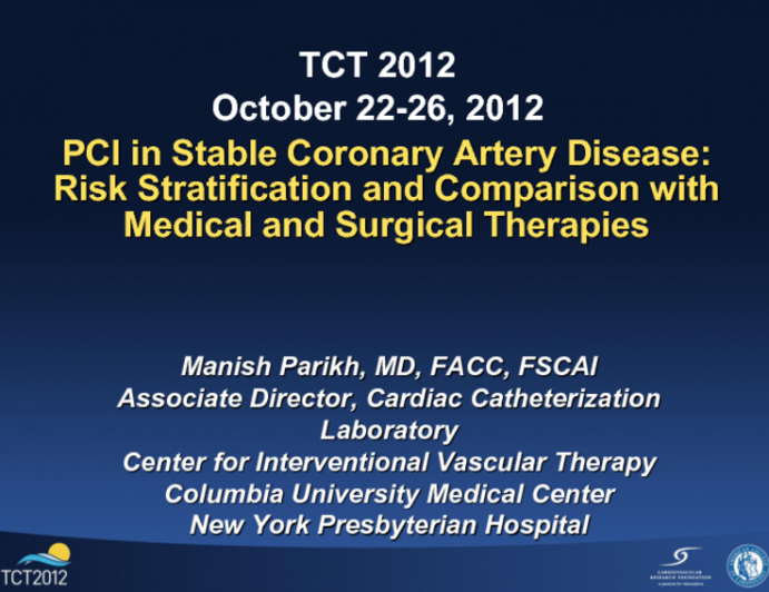 PCI in Stable Coronary Artery Disease: Risk Stratification and Comparison with Medical and Surgical Alternatives