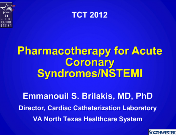 Pharmacotherapy for Acute Coronary Syndromes/NSTEMI