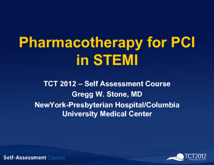 Pharmacotherapy for PCI in STEMI