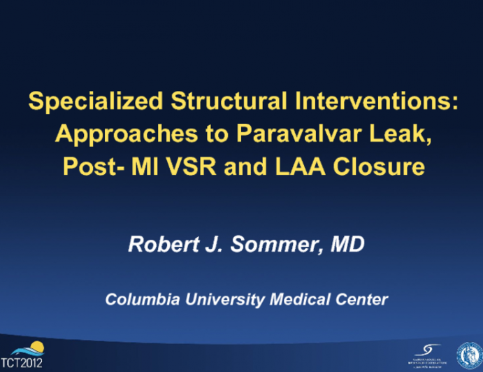 Specialized Structural Interventions: Approaches to HOCM, Paravalvular Leak, Acute MI VSD, and LAA Closure