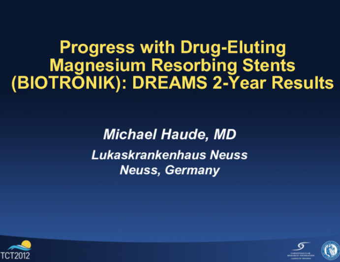 Progress with Drug-Eluting Magnesium Resorbing Stents (BIOTRONIK): DREAMS 2-Year Results