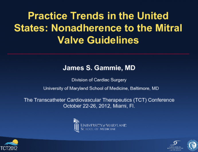 Practice Trends in the United States: Nonadherence to the Mitral Valve Guidelines