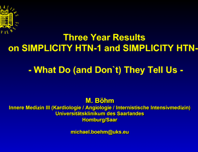 Three-Year Results from SYMPLICITY HTN-1 and SYMPLICITY HTN-2: What the Data Do (and Don't) Tell Us