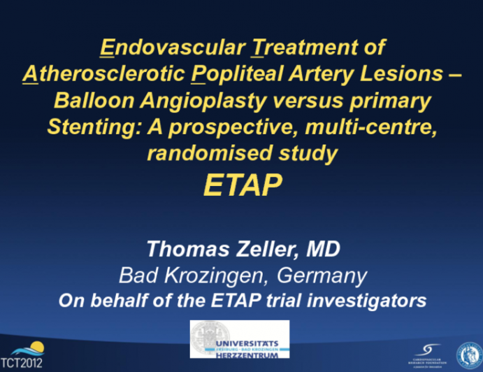 A Prospective, Randomized Trial of Nitinol Stents vs. Balloon Angioplasty in Obstructive Popliteal Lesions