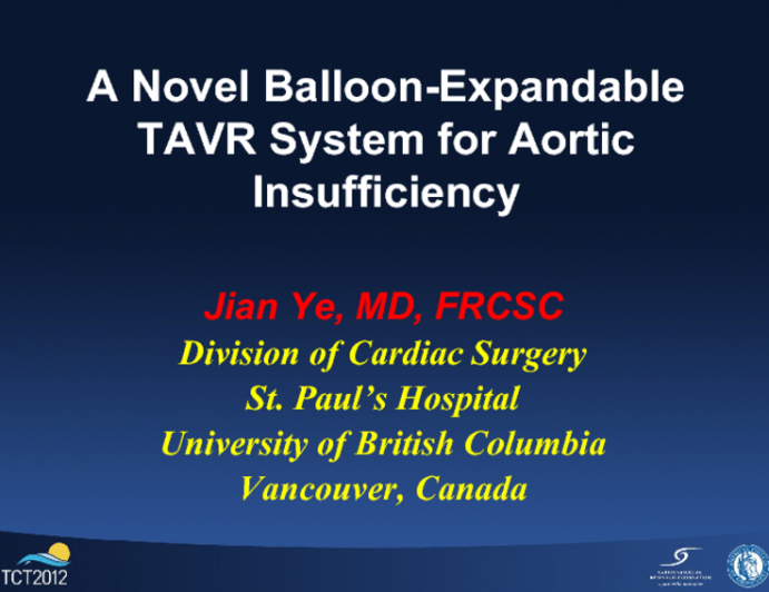 A Novel Balloon-Expandable TAVR System for Aortic Regurgitation