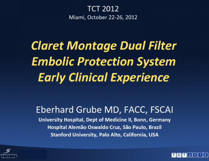 Claret Medical Montage Cerebral Filter: Clinical Experiences