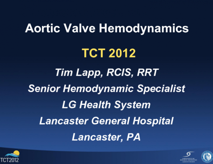 Hemodynamics and Interactive Calculations for Aortic Stenosis Using the "John Madden" Telestrator