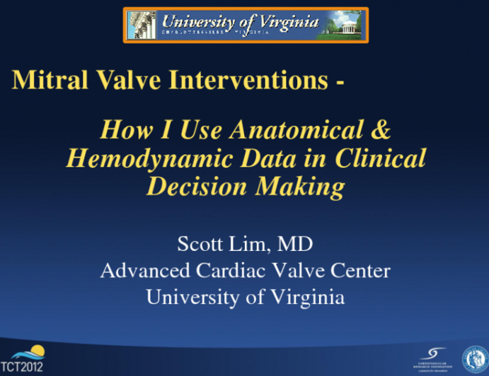 Cardiologist's Perspective: How I Use Anatomical and Hemodynamic Data in Clinical Decision Making(2)