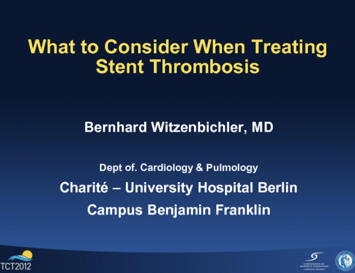 Cases 3 and 4: What to Consider When Treating Acute Stent Thrombosis