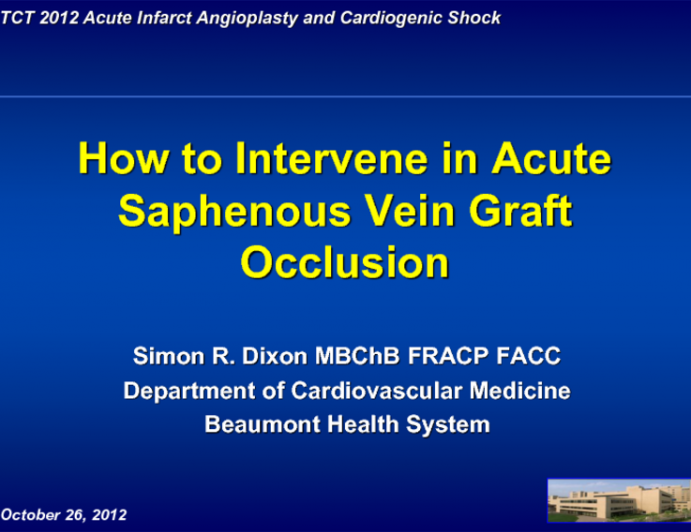 Cases 5 and 6: How to Intervene in Acute Saphenous Vein Graft Occlusion