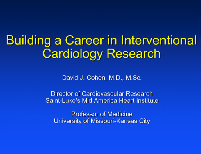 A Stepwise Approach to Building a Career in Interventional Cardiology Research