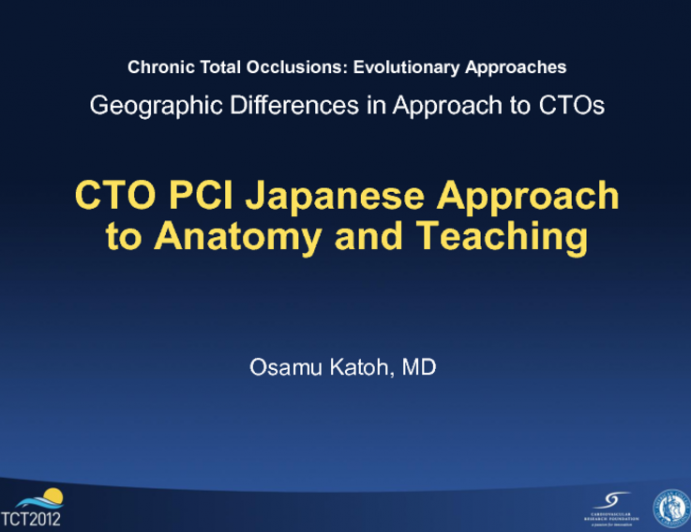 CTO PCI Japanese Approach to Anatomy and Teaching