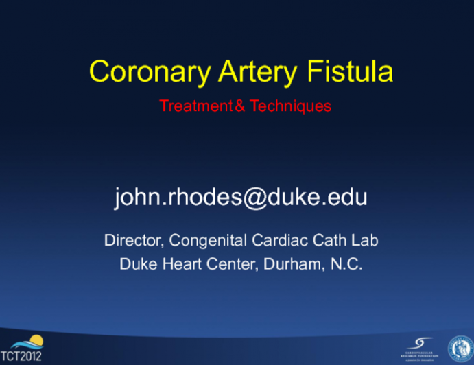 Coronary AV Fistulas: Treatment Techniques