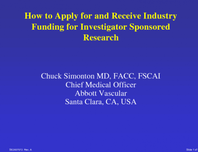 How to Apply for and Receive Industry Funding for Investigator-Initiated Research