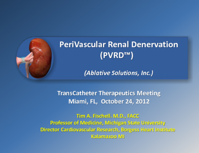 Extravascular Renal Denervation (Ablative Solutions)