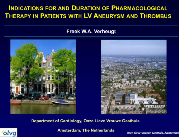 Indications for and Duration of Pharmacologic Therapy in Patients with Left Ventricular Aneurysm and Thrombus