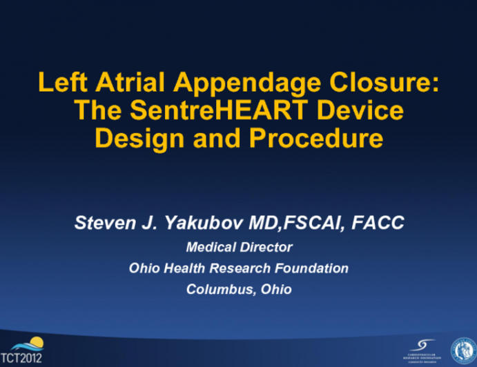 The SentreHeart Transpericardial Approach to LAA Occlusion