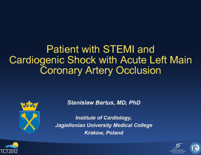 Patient with STEMI and Cardiogenic Shock with Acute Left Main Coronary Artery Occlusion