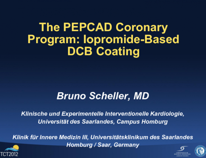 The PEPCAD Coronary Program: Iopromide-Based PCB Coating (B. Braun Medical)