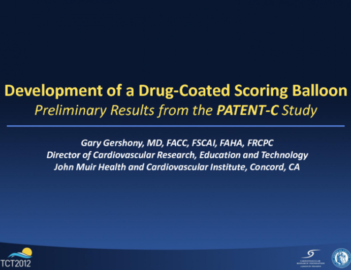 Development of a Drug-Coated Scoring Balloon: Preliminary Results from the PATENT-C First-in-Human Study