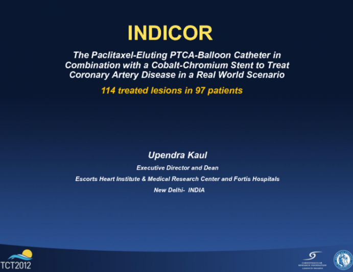 DES-Type Results with a DCB Plus BMS in Native Coronary Arteries? INDICOR Results (B. Braun Medical)