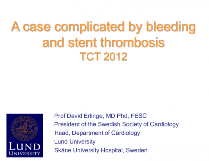 A Representative Case with a Complication: Stent Thrombosis or Major Bleed?(2)