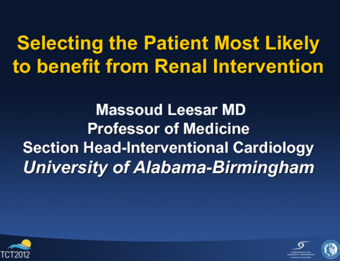 Selecting the Patient Most Likely to Benefit from Renal Intervention