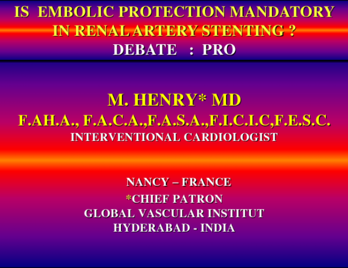 Debate I. Is Embolic Protection Mandatory in Renal Artery Stenting? Pro!