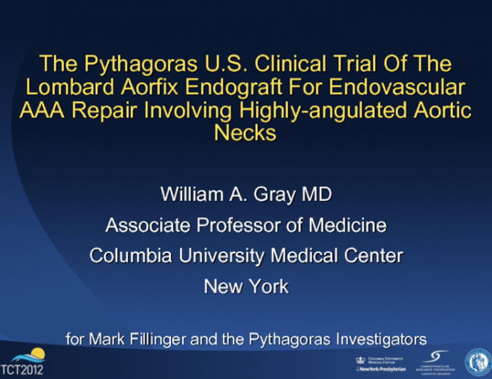 Final Results from the Lombard Pythagoras Study for Angled Neck Abdominal Aneurysms