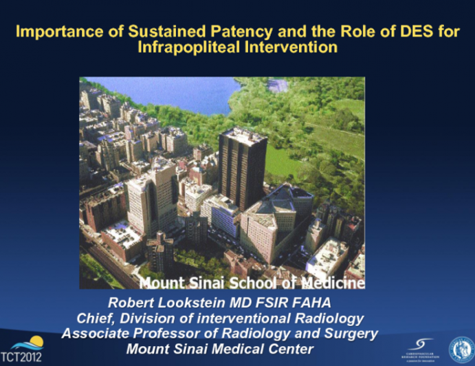 Importance of Sustained Patency and the Role of DES for Infrapopliteal Intervention