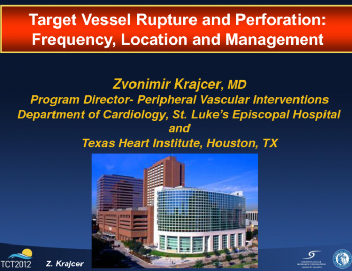 Vessel Rupture and Perforation: Frequency, Locations and Management