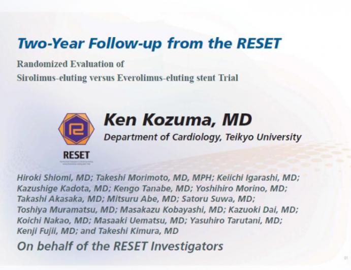 RESET 2-Year: A Prospective, Randomized Trial of Everolimus-Eluting vs. Sirolimus-Eluting Stents