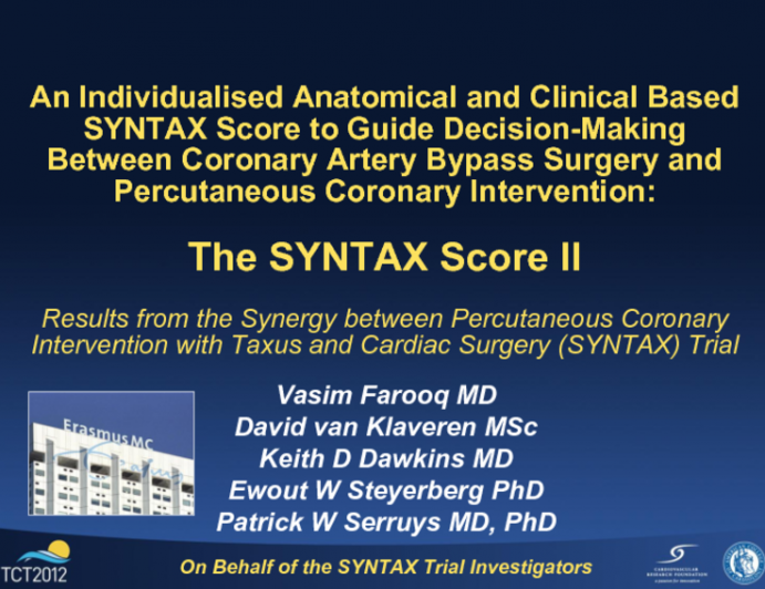 SYNTAX SCORE II: An Improved Risk Score Based on Clinical and Angiographic Variables