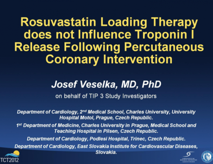 A Prospective, Randomized Trial of Rosuvastatin Loading Prior to PCI