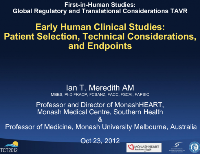 Early Human Clinical Studies: Patient Selection, Technical Considerations, and Endpoints(3)