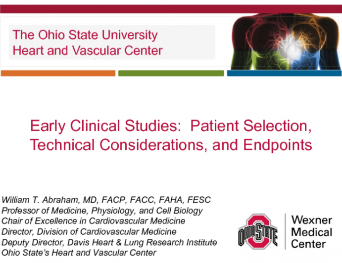 Early Human Clinical Studies: Patient Selection, Technical Considerations, and Endpoints(4)