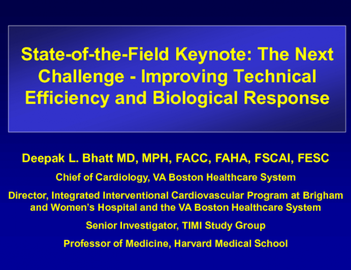 State-of-the-Field Keynote: The Next Challenge: Improving Technical Efficiency and Biological Response (Nonresponders)