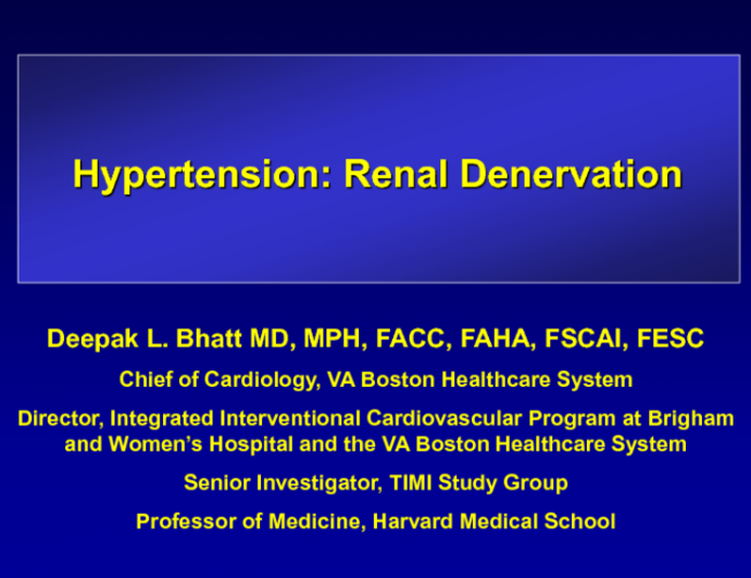 Hypertension: Renal Denervation