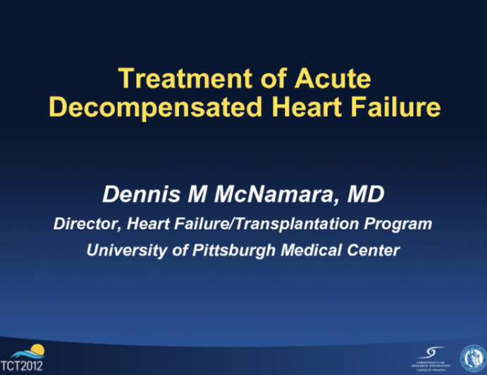Treatment of Acute Decompensated HF