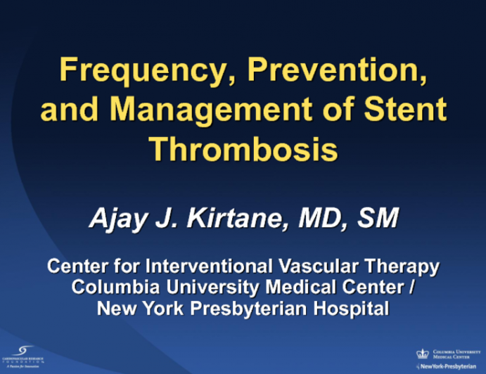 Frequency, Prevention, and Management of DES Thrombosis