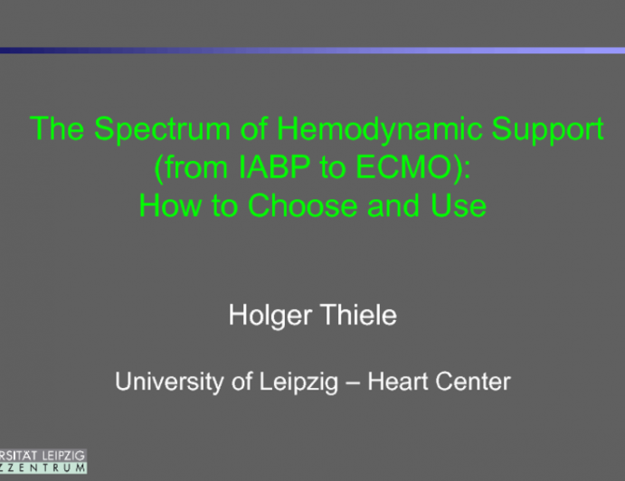 The Spectrum of Hemodynamic Support (from IABP to ECMO): How to Choose and Use