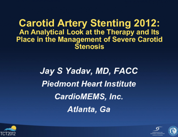 Carotid Artery Stenting 2012: An Analytical Look at the Therapy and Its Place in the Management of Severe Carotid Stenosis