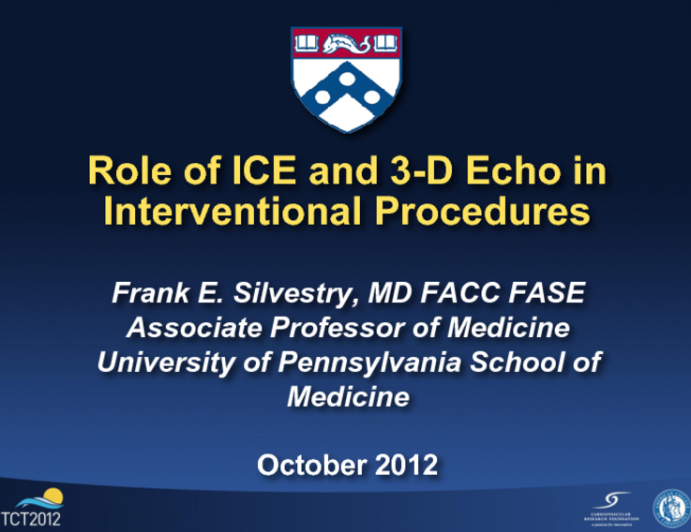 Role of ICE and 3-D Echo for Interventional Procedures