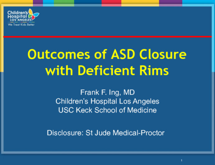 Outcomes of ASD Closure with a Deficient Rim